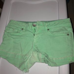 Cute green jean shorts